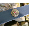 Ceinture en cuir noir véritable avec conchos